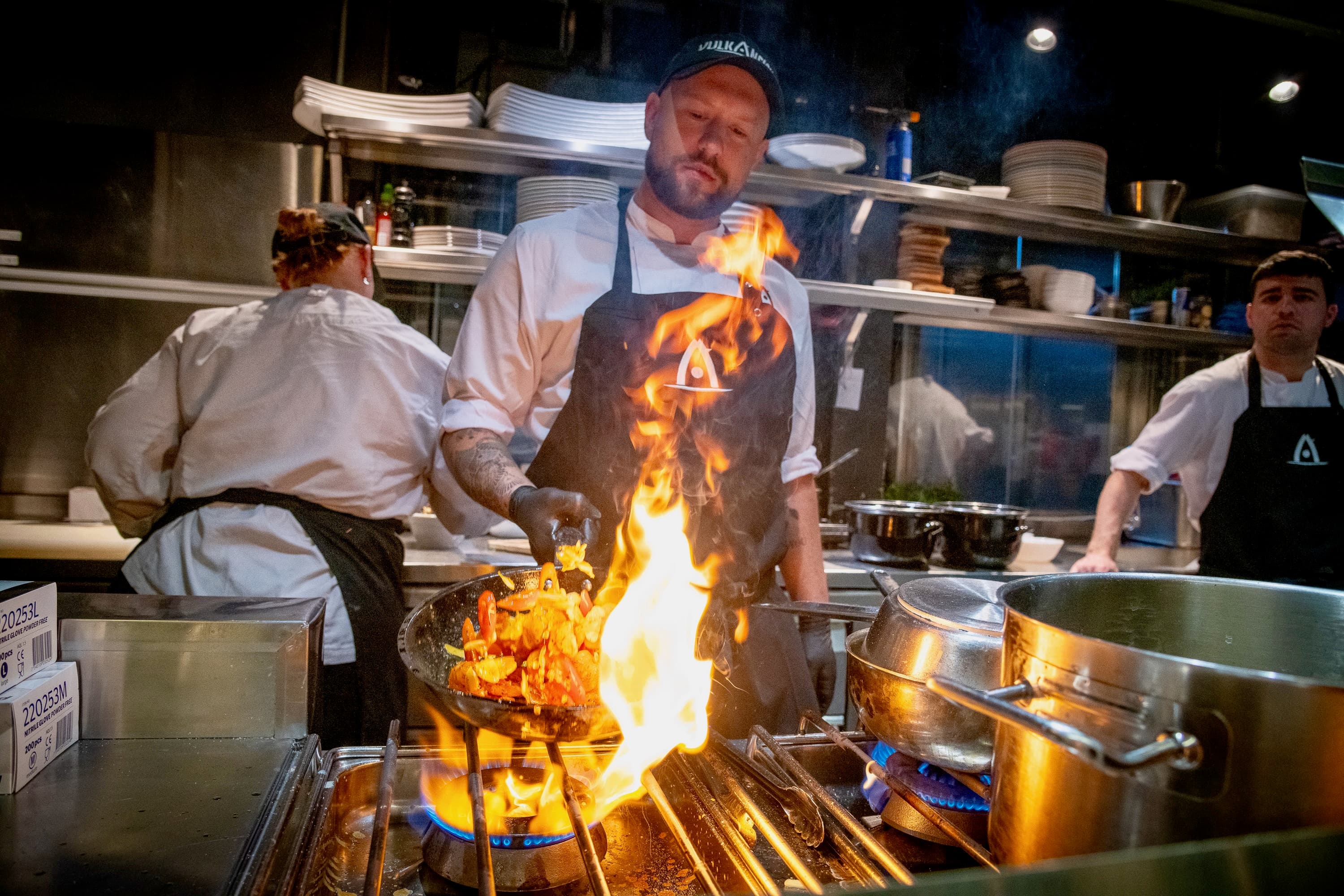 Grillet sjømat på grillen